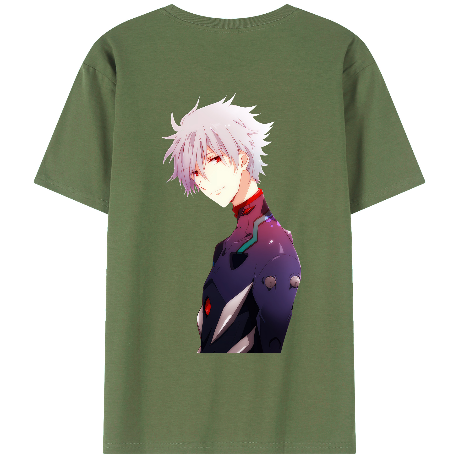 （画像用） EVA 新世紀エヴァンゲリオン 綿100％ メンズ半袖Tシャツ（バックプリント） 通気性